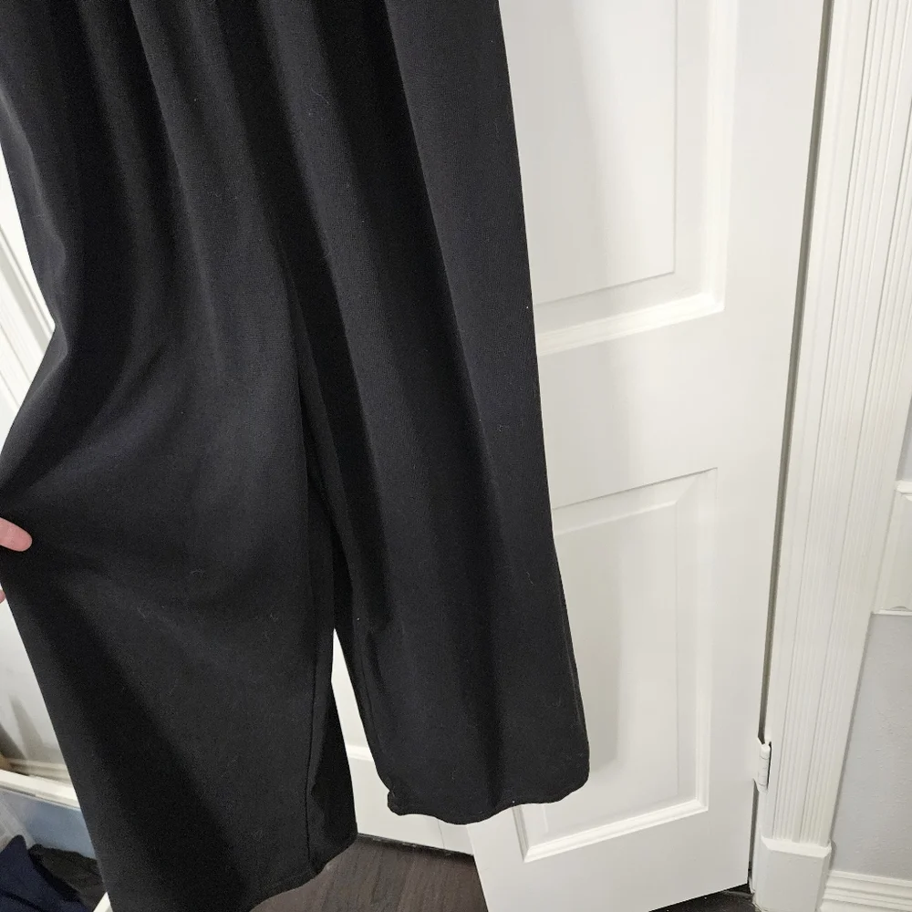 Halara Waffle Casual Maternity Jogger Overalls with Pockets medium black - Picture 8 of 12